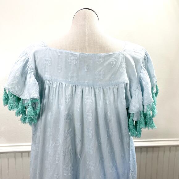 STS Sail to Sable Plus Size XXL Shift Dress Tassel Ruffle Sleeve Lined Beachy - Picture 9 of 12